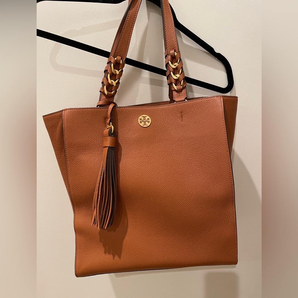 NWOT Tory Burch brown leather tote bag